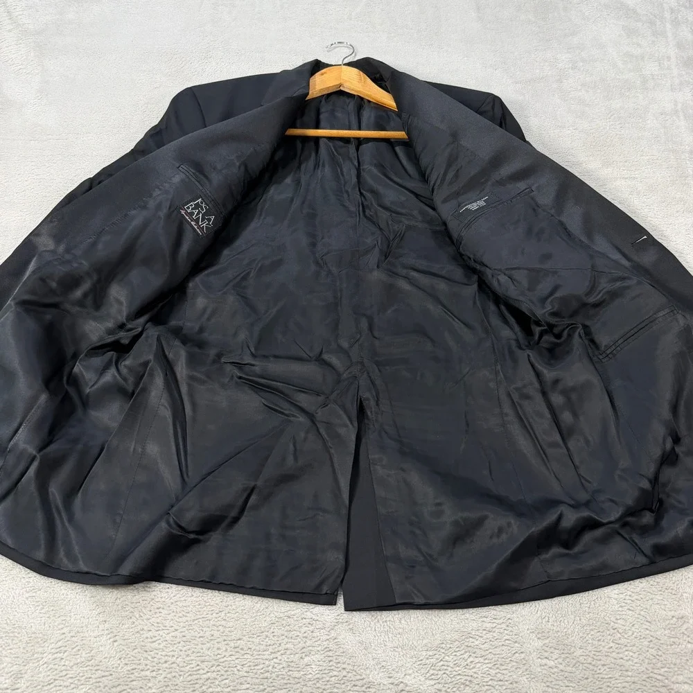 Jos A Bank Signature Mens 39R Black Worsted Wool Tuxedo Jacket Peak Lapel EUC